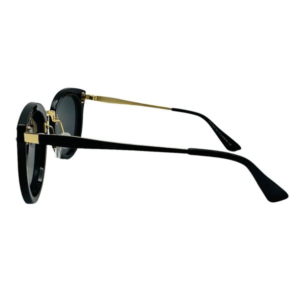 7020 | Blue Mirror Rimless Polarized Lens Cateye Sunglasses - Picture 3 of 5